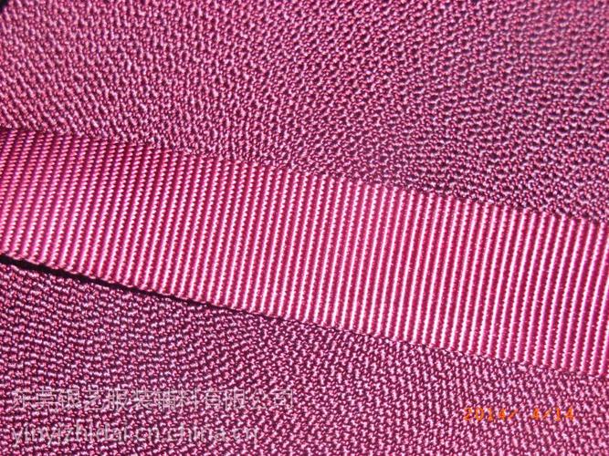 银艺织带生产各类珠纹朱红色尼龙织带的厂家图片